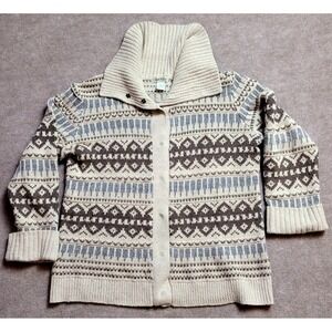 ORVIS‎ CARDIGAN SWEATER BUTTON LONG SLEEVE SOFT SOUTHWESTERN AZTEC PRINT SIZE XL